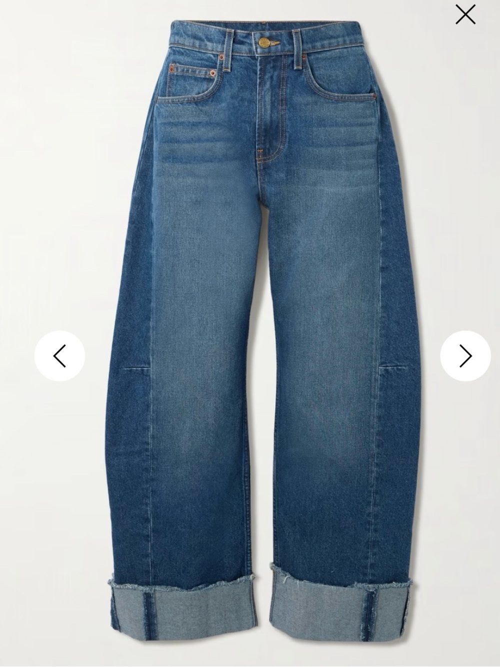 Relaxed Lasso frayed mid-rise barrel-leg jeans